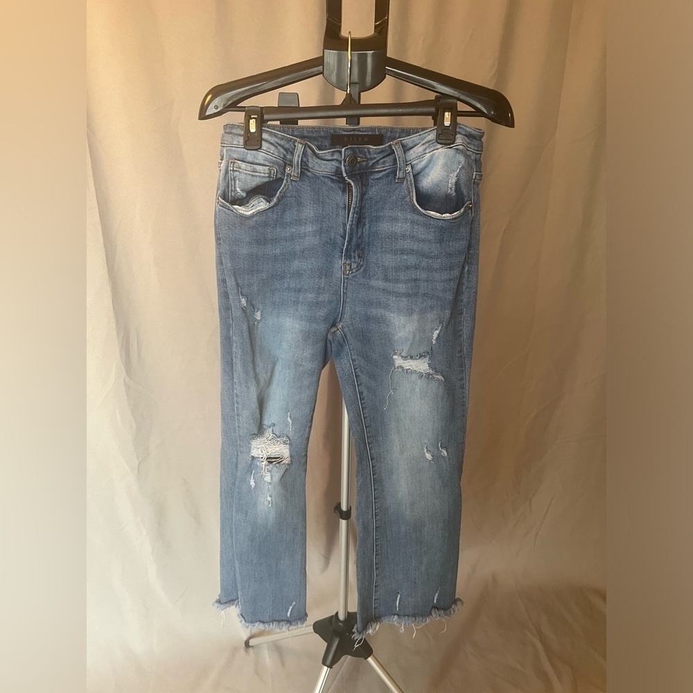 Women's Blue Distressed Jeans